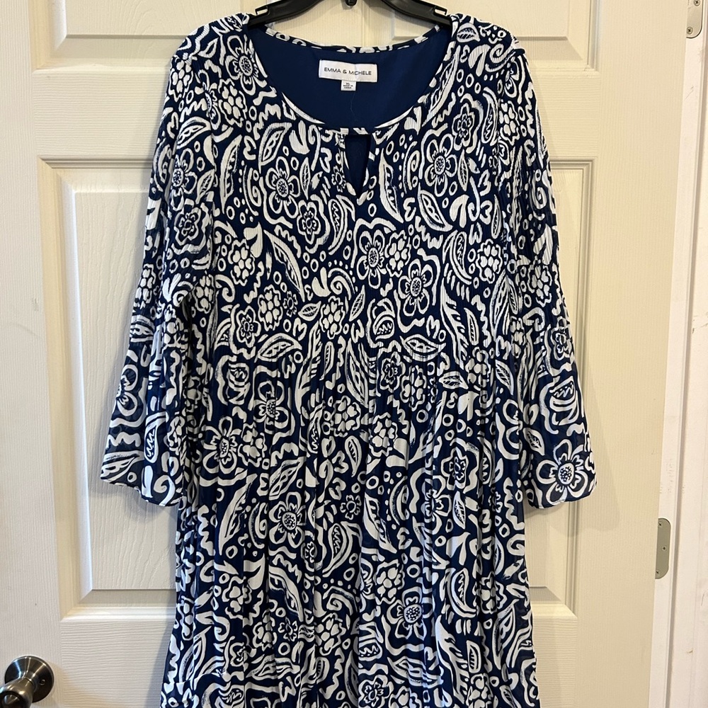 Emma & Michele Blue and White Floral Dress